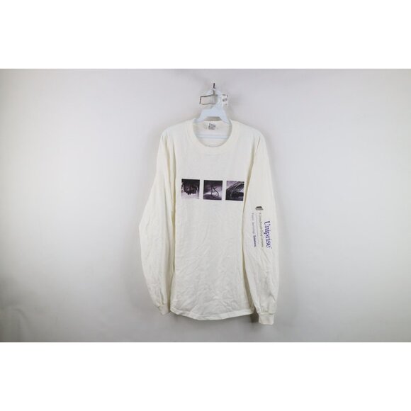 Vintage Mens Large Uniprise UnitedHealth Group Company Long Sleeve T-Shirt White